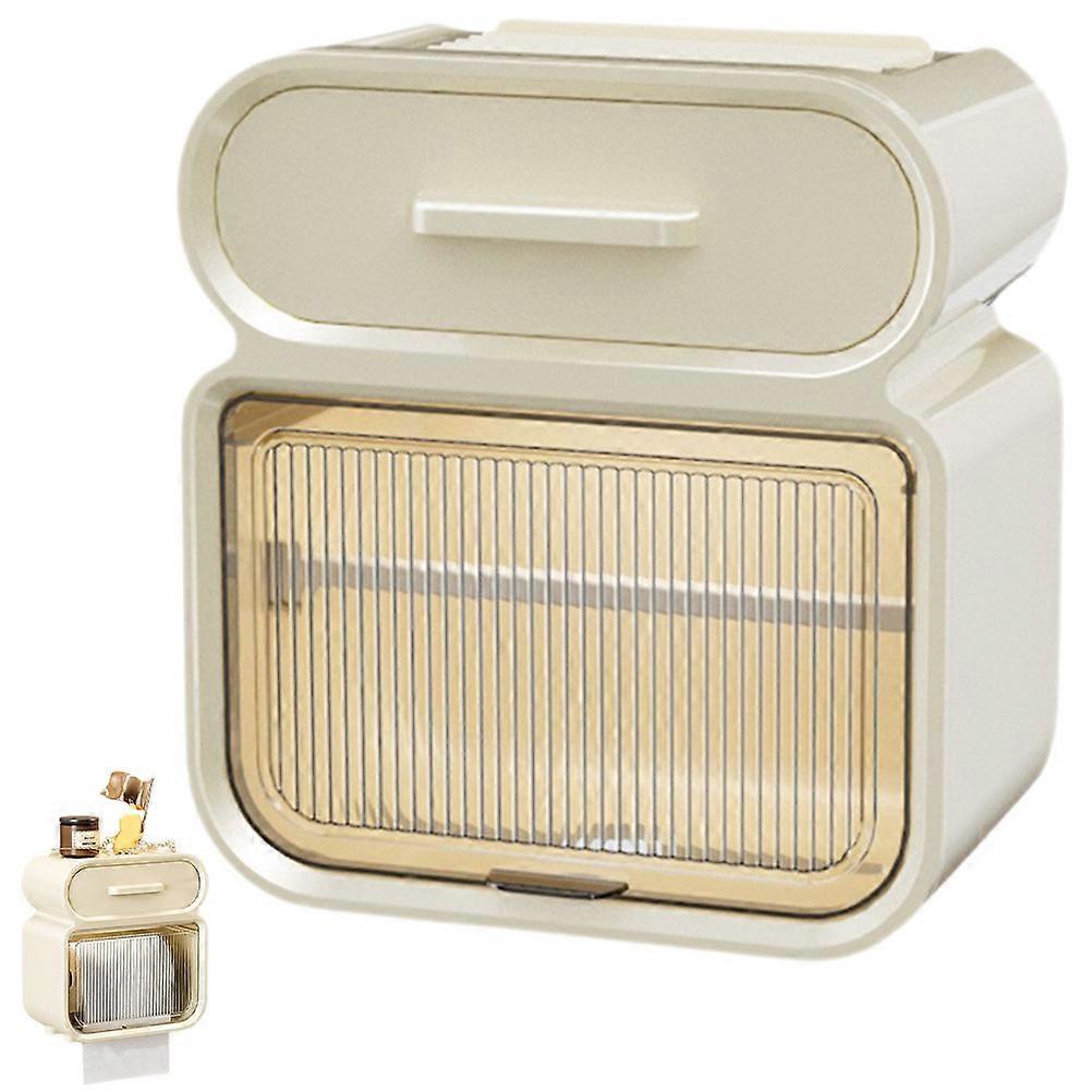Wall Mounted Bathroom Tissue Box Adhesive Napkin Storage 1 Set