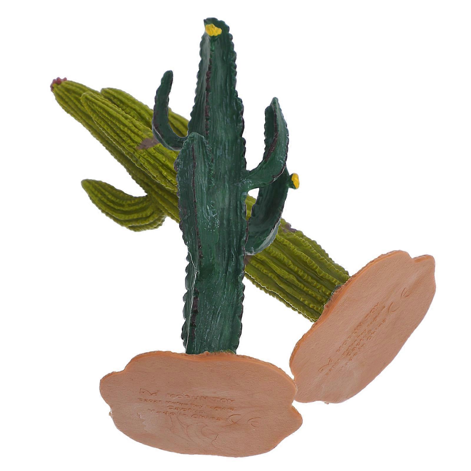 Artificial Cactus Decor 2Pcs Realistic Design Faux Succulent Plants For Home And Office Decoration 14.30X5.20X5.00CM Durable PVC