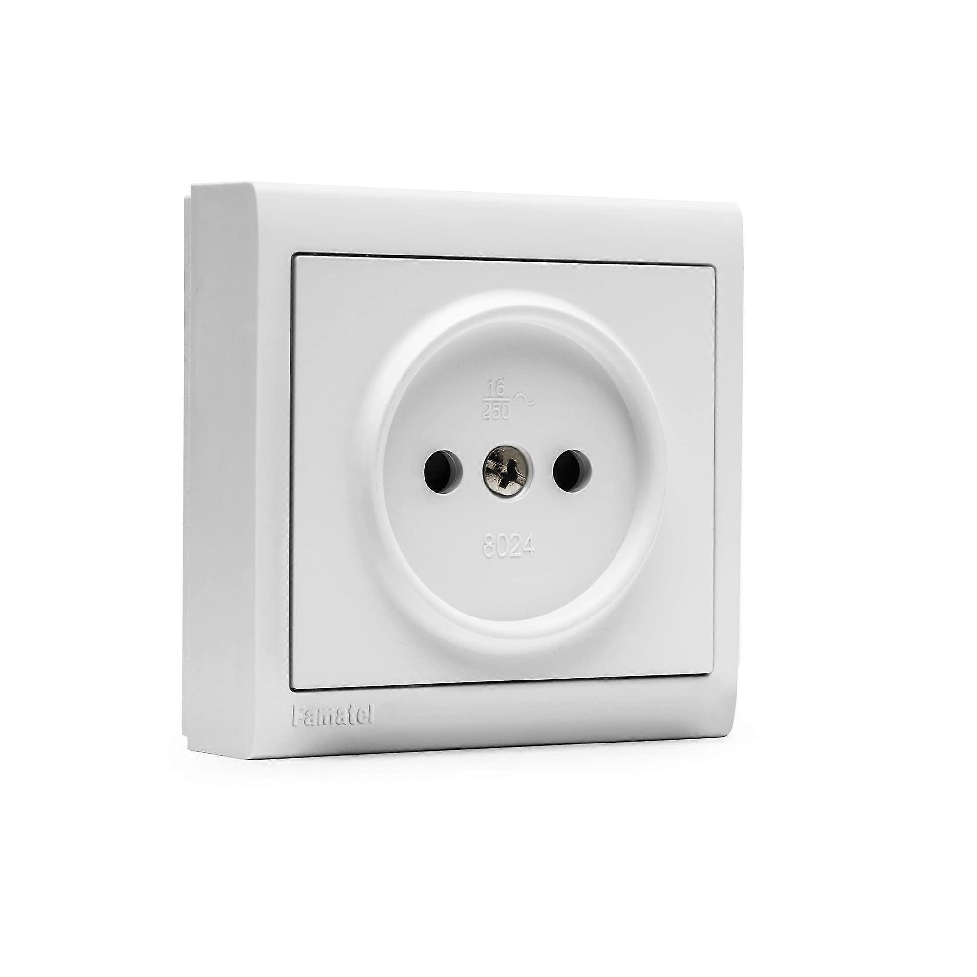 Socket 16A 250V Surface-Mounted Living 8000 Series White Compatible with Standard Electrical Installations