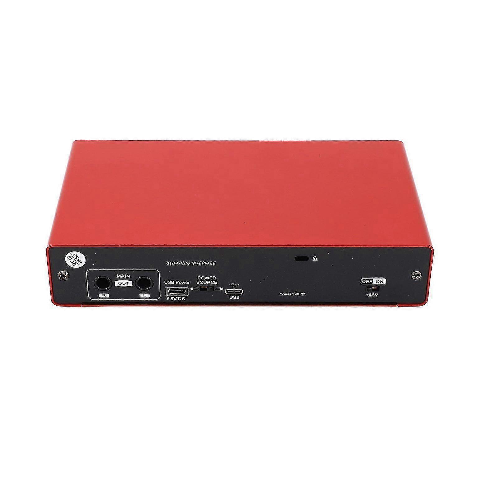 USB Live Sound Card - Mini Red External Digital Audio Interface for Enhanced
