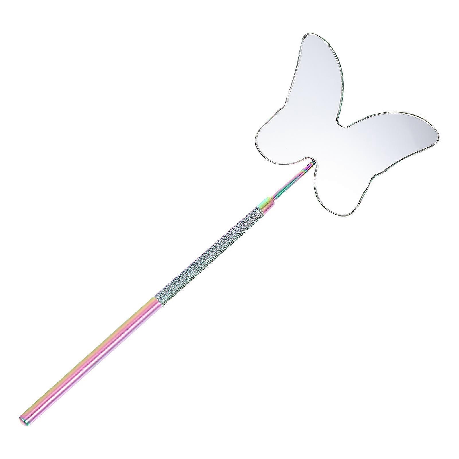 Stainless Steel Eyelash Mirror, Portable Handheld Tool for Eyelash Extensions, Ergonomic, Lightweight, Durable, for Salon Use