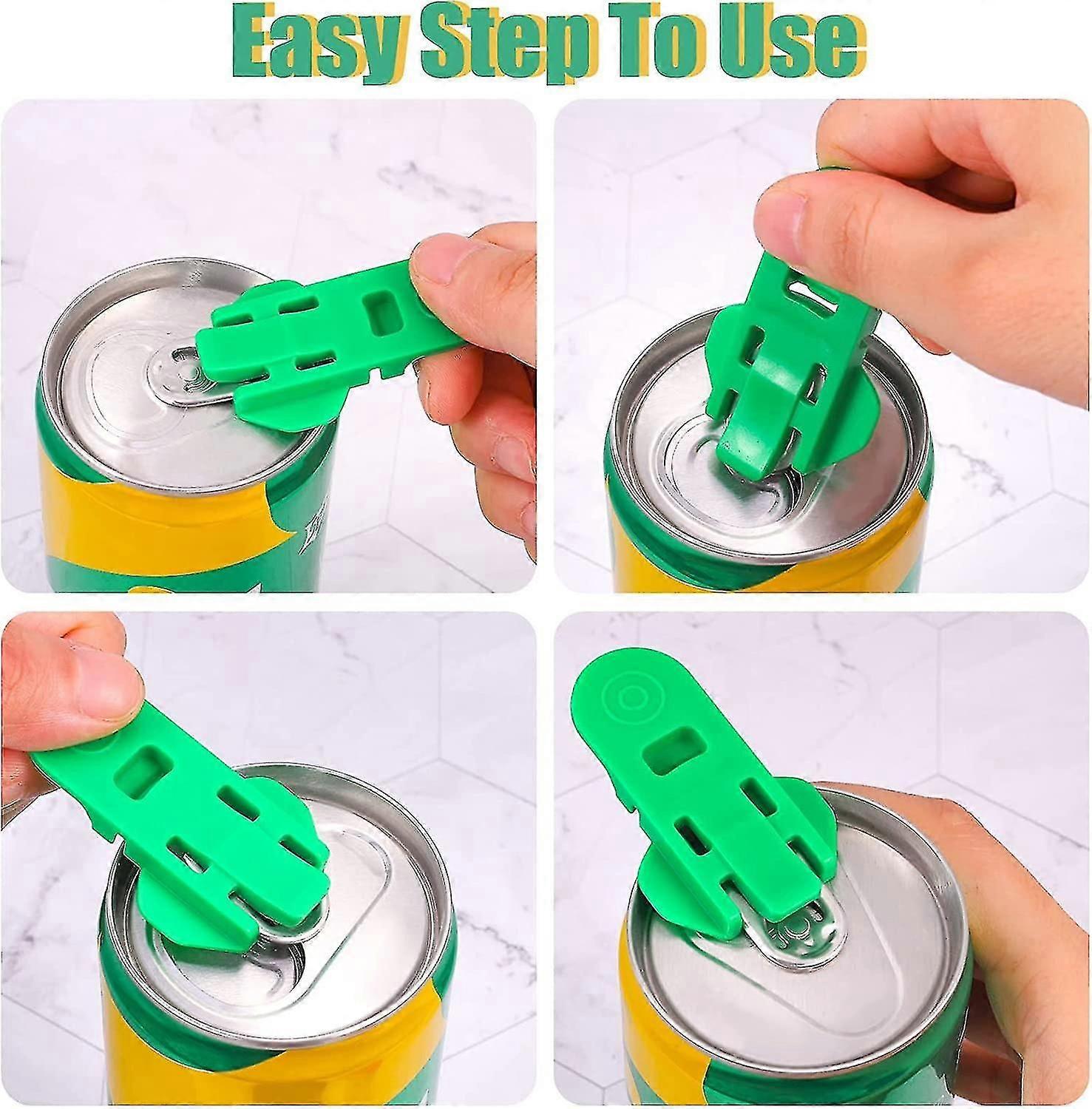 6 Pieces Easy Can Opener Manual, Color Coded Soda Protector Can Opener Plastic Can Opener, Soda Beer Beverage Can Opener Label Can Opener Keeps Out Bu