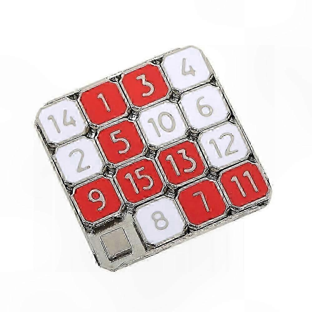 Metal Sliding Puzzle with 15 Grids for Kids and Adults Educational Toy