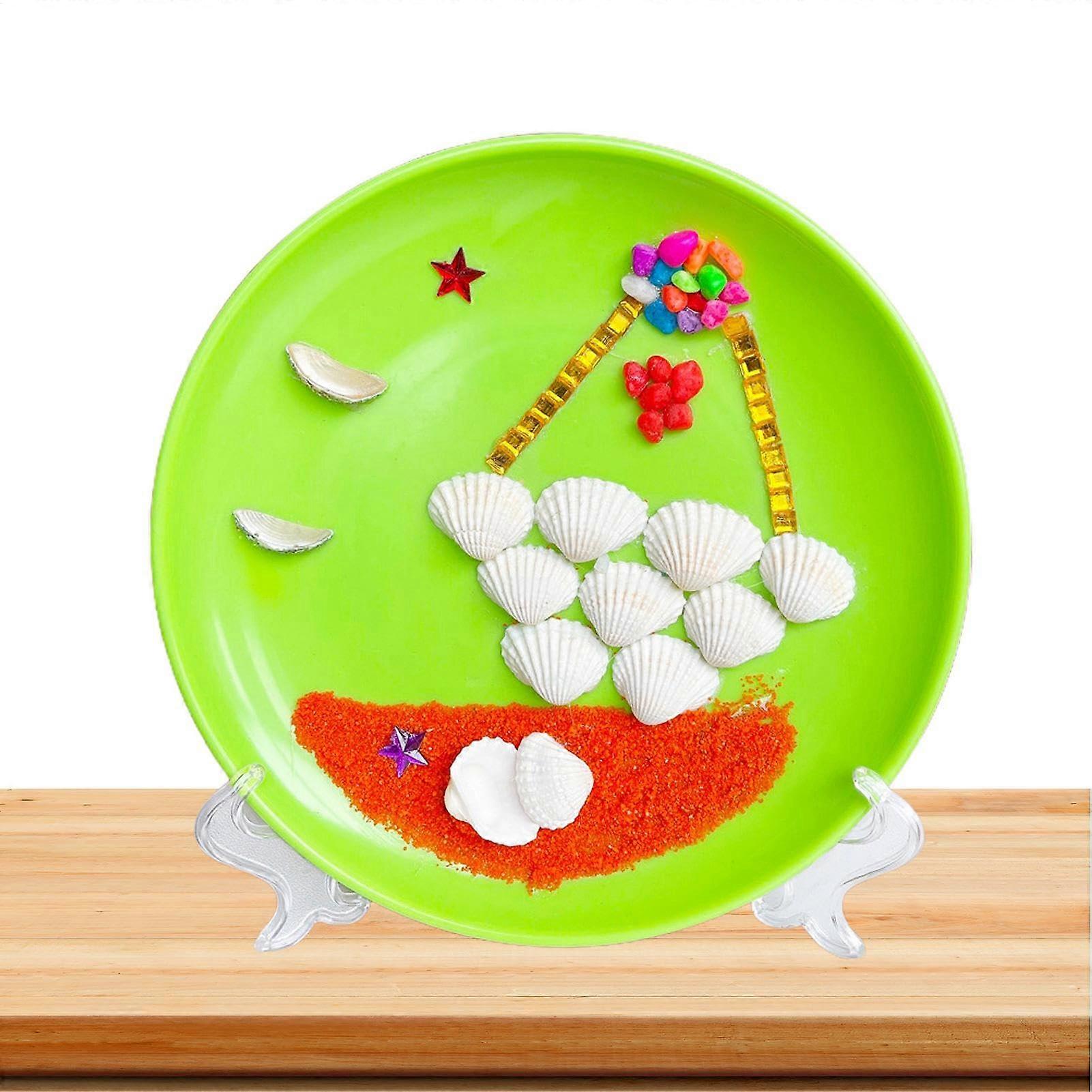 Kids Sea Theme Painting and Craft Set with Shell Art Kit, Ocean Scene DIY Activity for Girls and Boys Green Shell 02