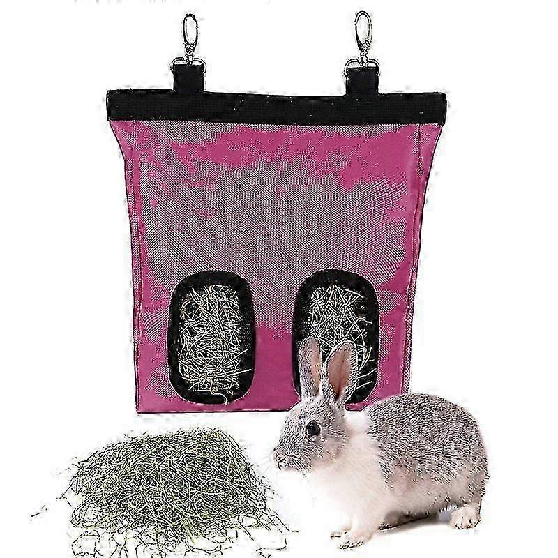 Pink Hay Feed Bag for Rabbits and Guinea Pigs - Durable and Easy to Use Small Animal Accessory