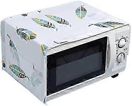 Microwave/Multi-Function Oven Dust Proof Grease Cover with Pocket Kitchen Protector(Feather Pattern)