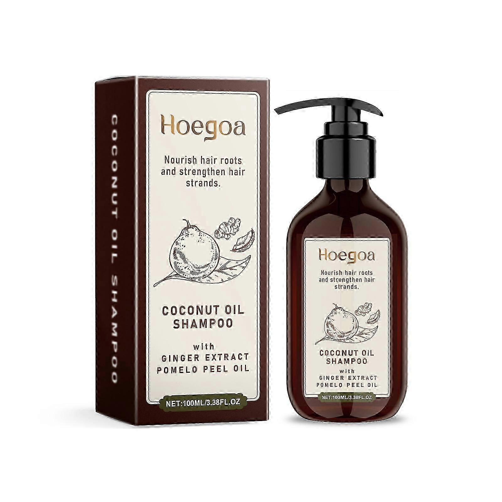 Hoegoa Coconut Oil Shampoo for Scalp Cleaning and Care, Smooth, Shining, Nourishing Hair Follicles Shampoo
