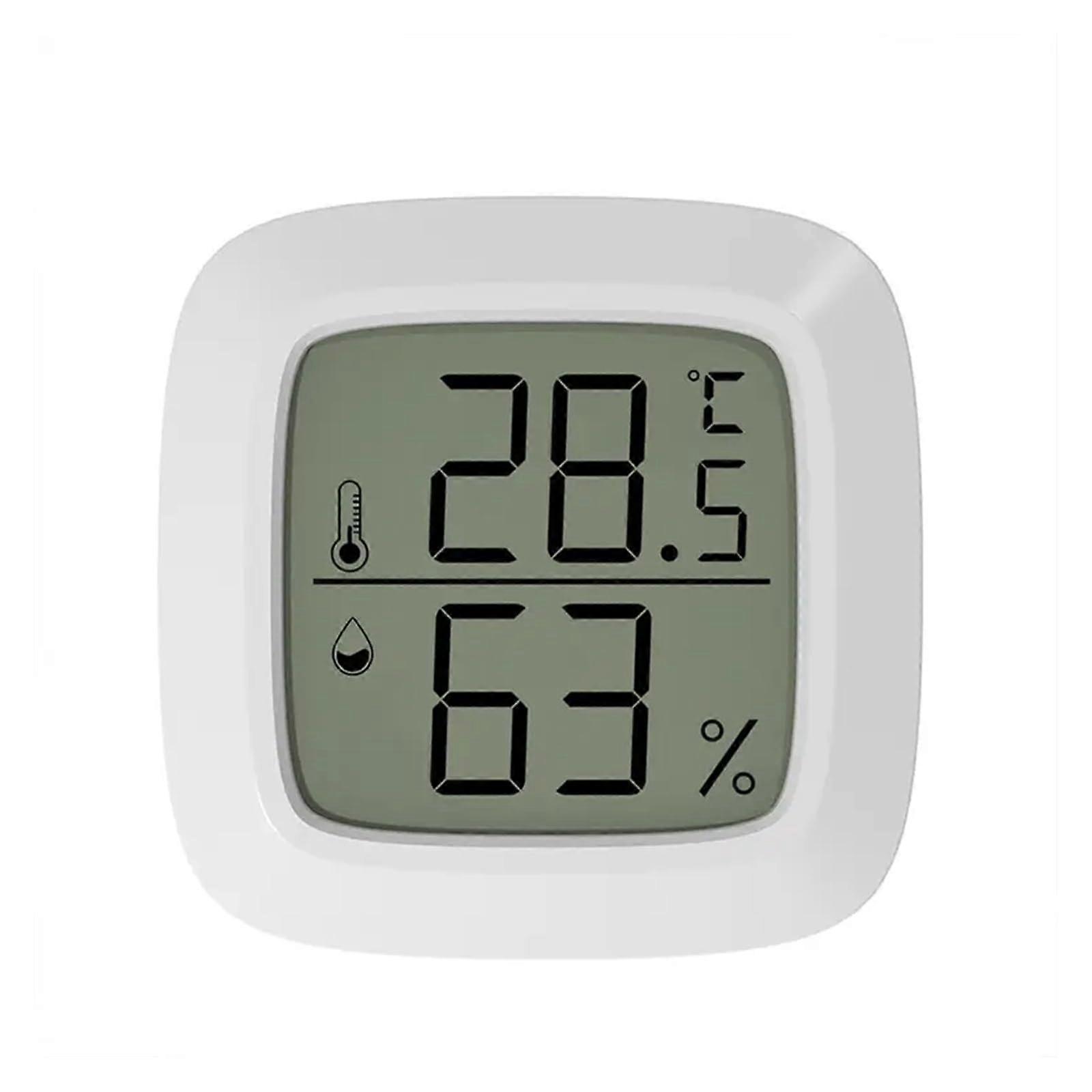 Thermometer Hygrometer Mini LCD Display Indoor Temperature And Humidity Monitor, Compact White Plastic Body