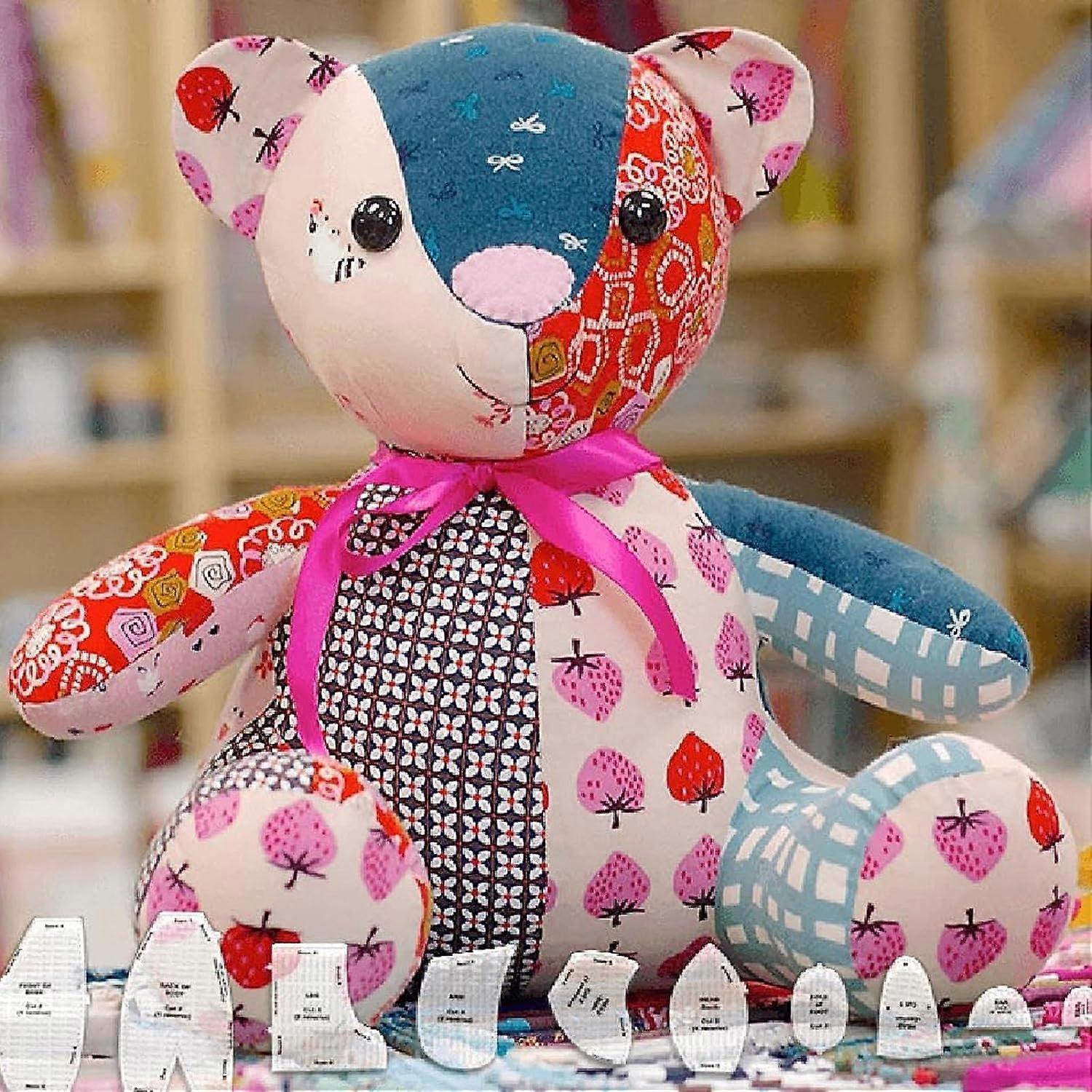 Memory Bear Template Ruler Set 10 Inches, 10 Pcs With Instructions, Beginner Sewing Stencil Material