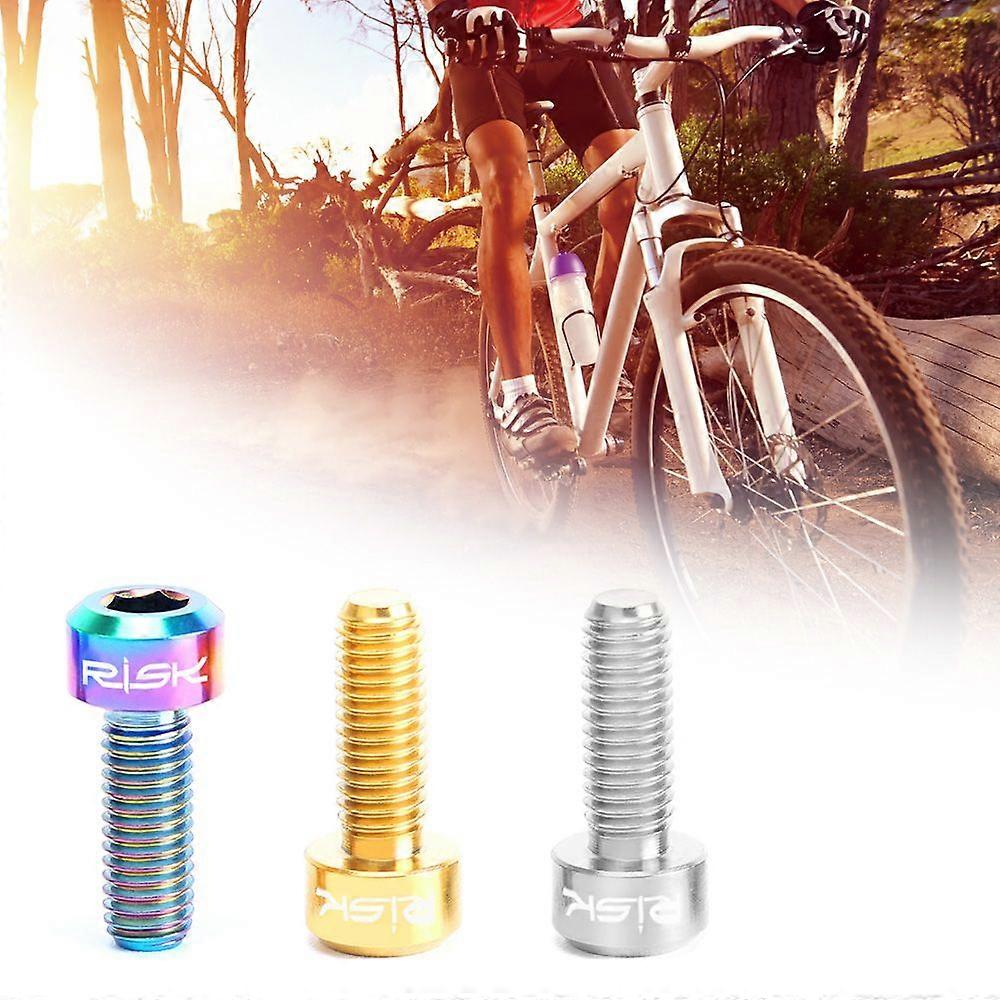 RISK 2PCS M514mm Titanium Bolts for Bike Thumb Shifter Fixed Screws Ti Conjoined Hexagon Ti Screws Ti Fastener MTB Bicycle Parts