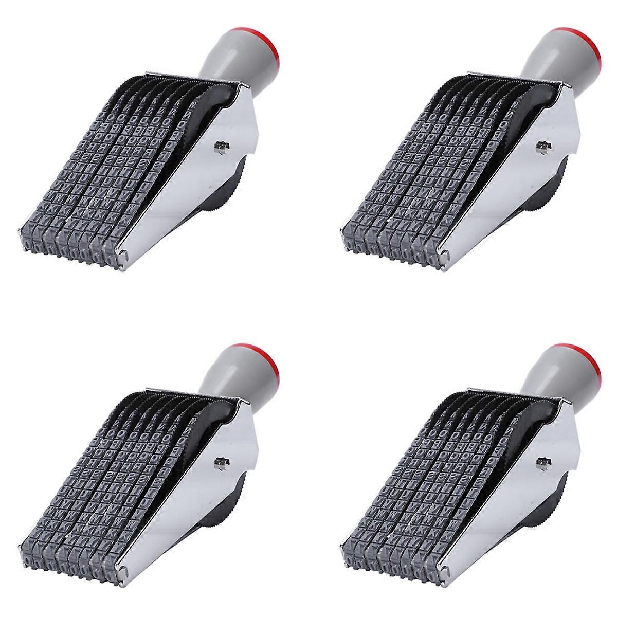 4X 8 Digit Alphabet English Letter Number Rolling Rubber Stamp Emboss DIY Scrapbooking Roller School