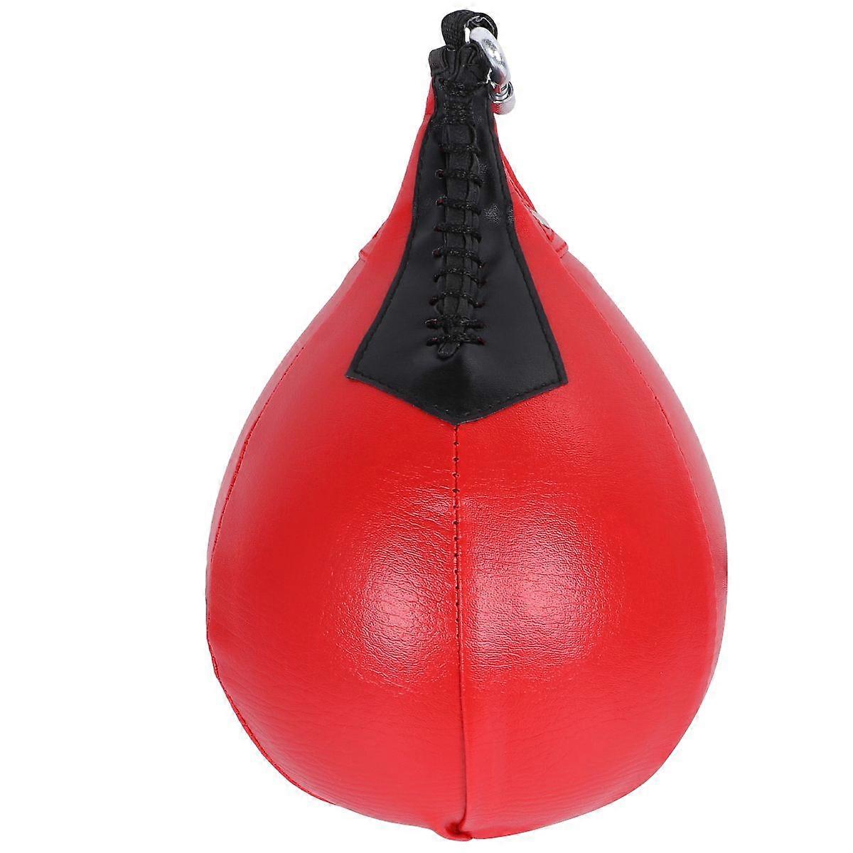 1PC Professional Boxing Ball Hanging Boxing Ball Hight Elastic Training Ball for Punching Training Workout Exercise Agility Training (Red Pear Shape S