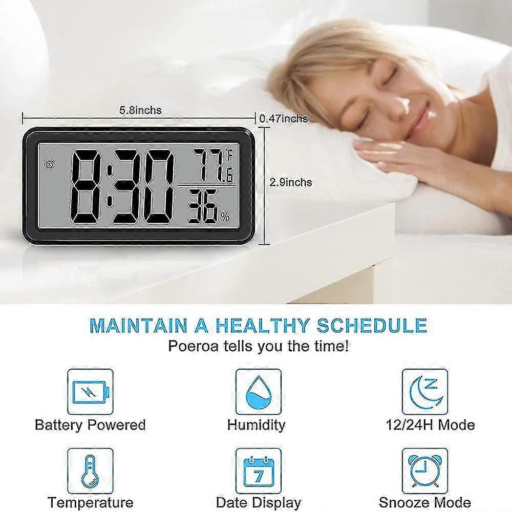 Digital Alarm Clock,desk Clock,battery Operated Lcd Electronic Cloc...