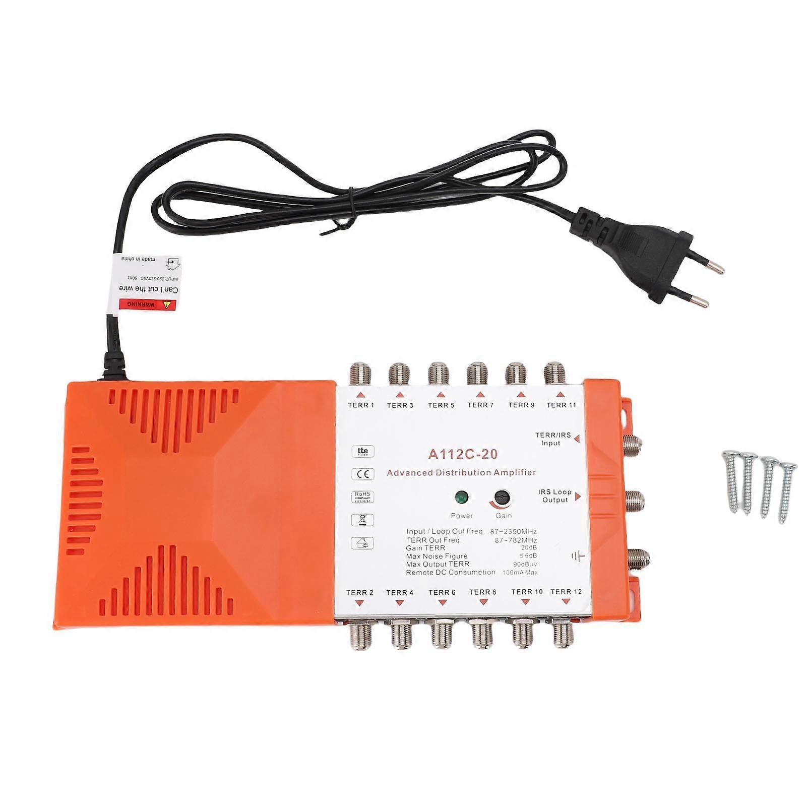 12 Channel Distribution Amplifier IRS Loop Cascading Splitter for TV CATV System Support 4G LTE Filter