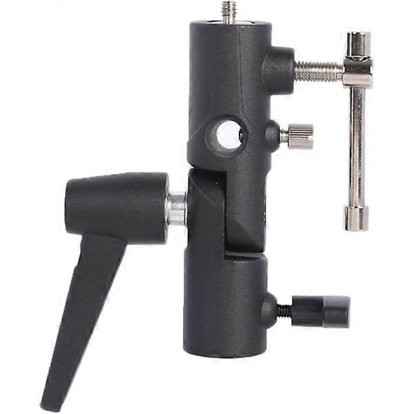 Camera Flash Bracket 180° Adjustable with 1/4\" to 3/8\" Screw Adapter for Light Stand Tripod Umbrella