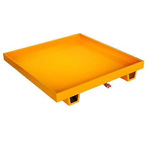 Industrial Spill Containment Tray with Drain Outlet for 55-Gallon Drum Storage, Leakproof Design for Warehouses and Garages
