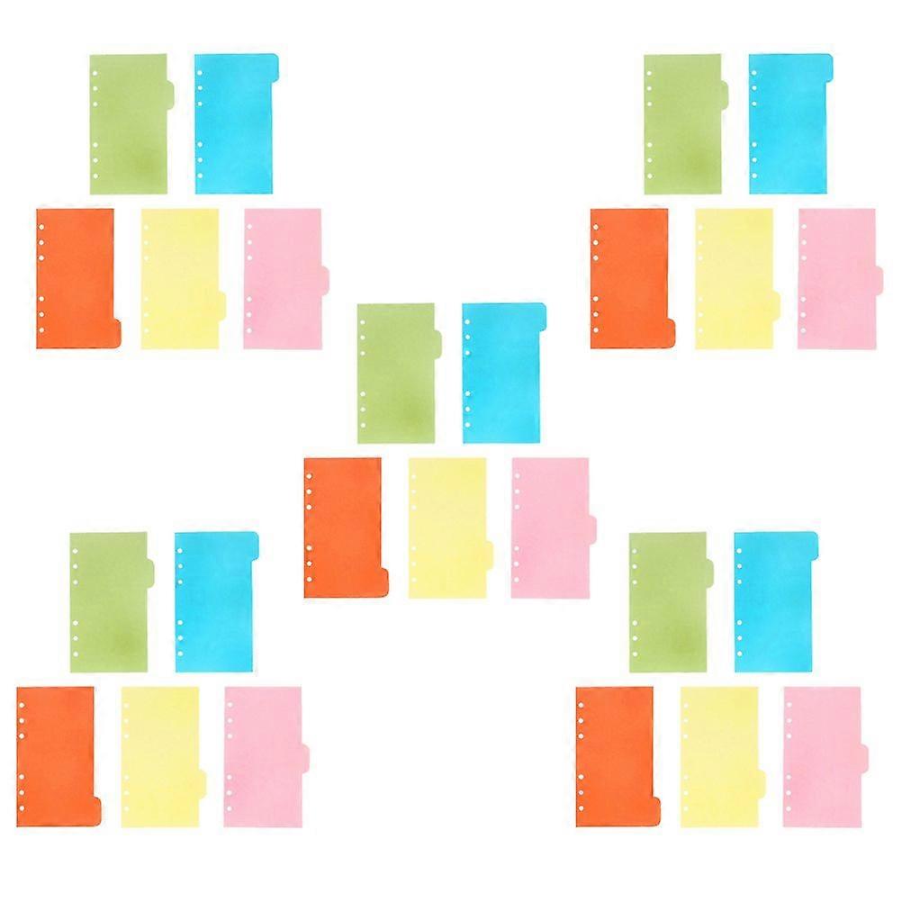 25PCS A6 Divider Set Colored Binders Divider Index Cards Notepad Notebook Accessories School Stationery