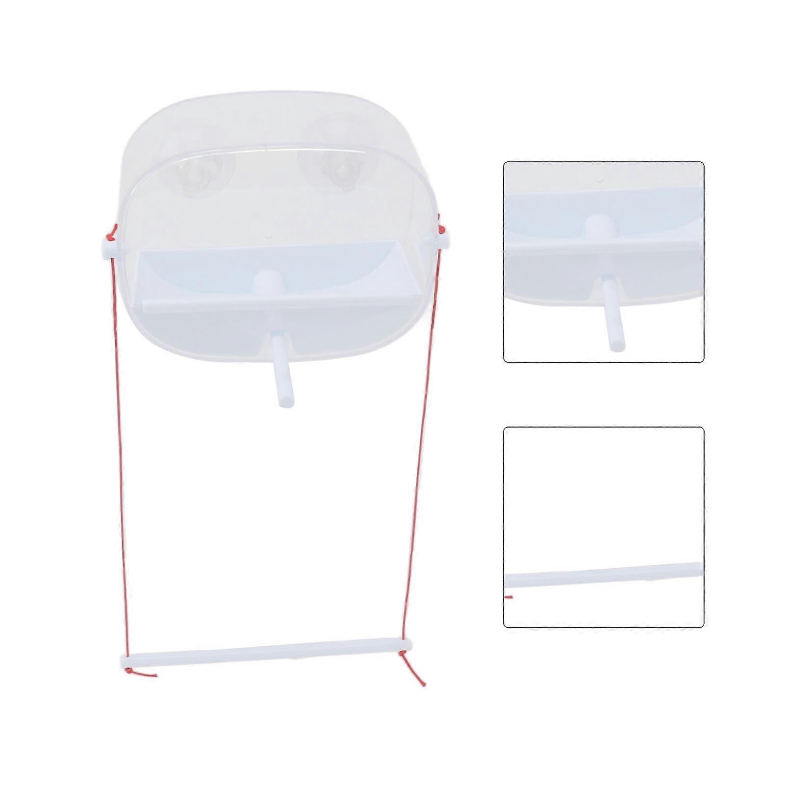 Clear Window Bird Feeder with Suction Cups, Transparent ABS, 310g
