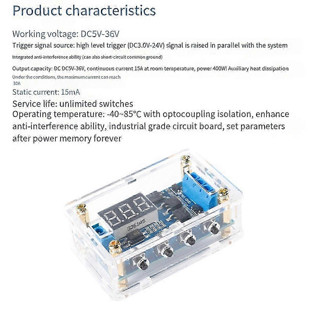 J04 Timer Delay Relay DC 5V 12V 24V on Off Timer Module