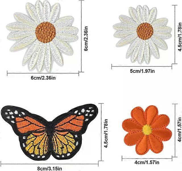 Flower embroidery patches, 16 pieces, multiple patterns suitable for multiple items