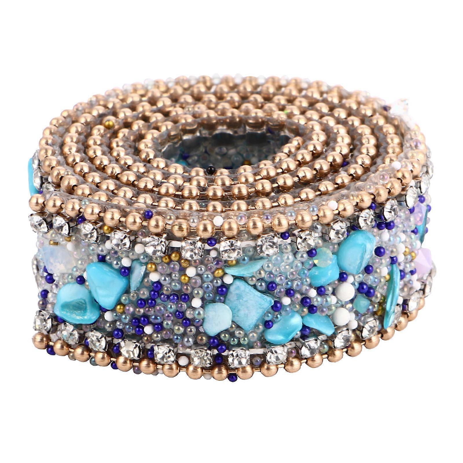 DIY Elegant Rhinestone Accessories for Handmade Clothes and Decor in Blue Synthetic Materials
