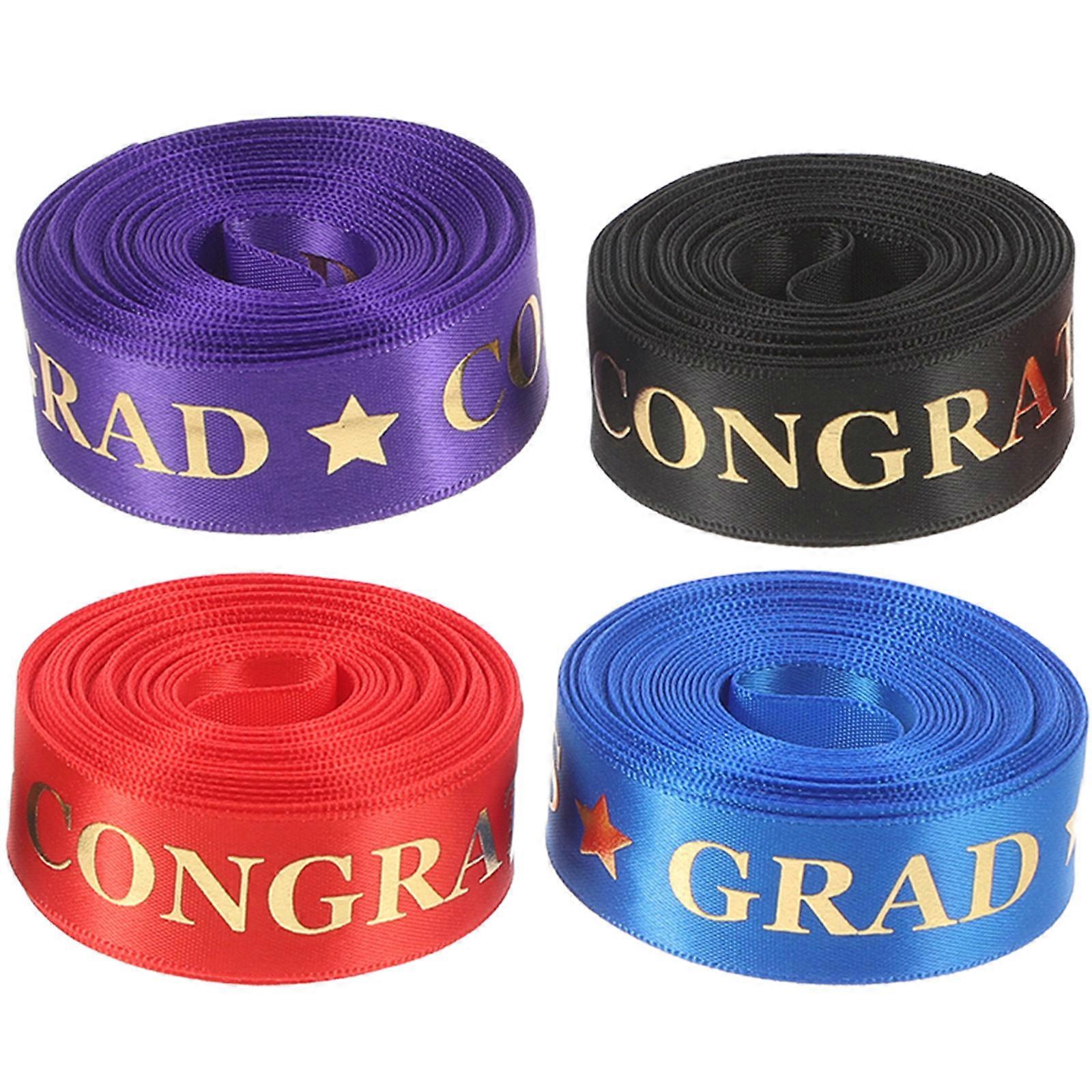 DIY Bow Making Graduation Season Ribbon Polyester Material 4Pcs Pack
