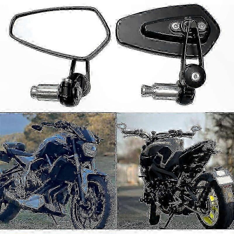 Black Motorcycle Mirrors for Handlebars Compatible with Multiple Motorbike Models