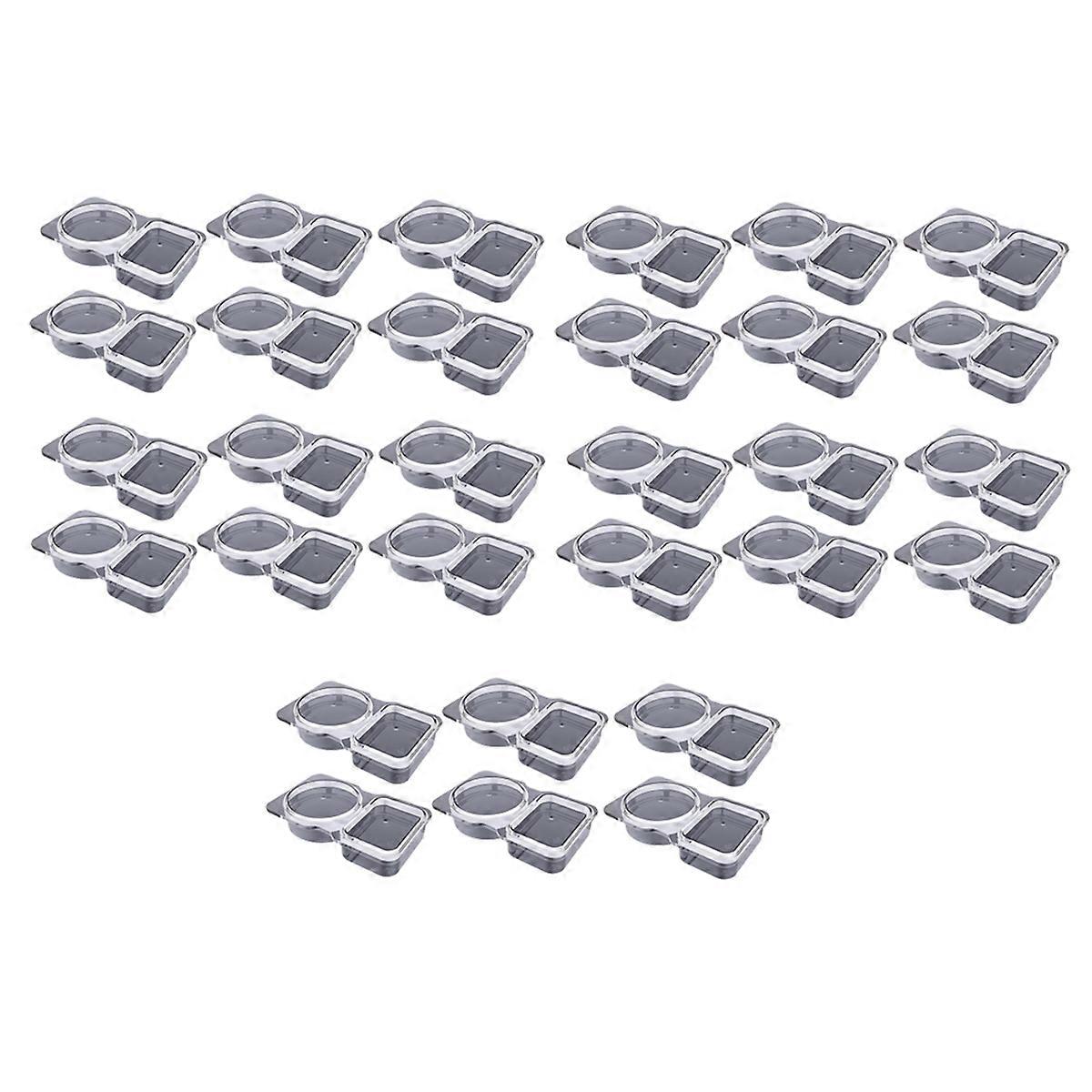 30 PCS Condiment Container with Lid,   Double Compartment Plastic Container for Sauce Snack
