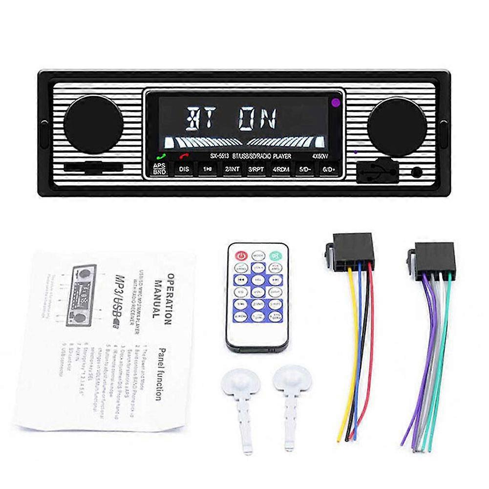 ビンテージBluetoothカーステレオMP3プレーヤーオーディオFMAUXラジオレシーバーUSB