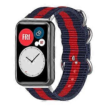 Pour Huawei Watch Fit 2 Nylon Bande de Montre À Dégagement Rapide Anneaux En Acier Inoxydable Boucle Toile Remplaçants