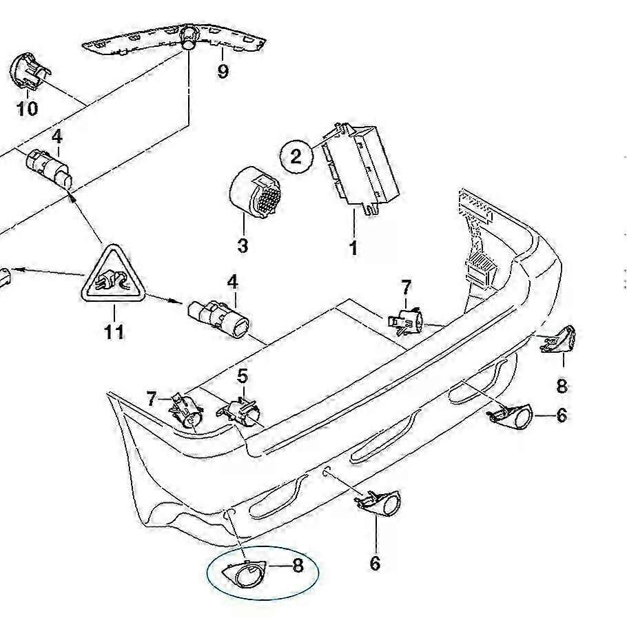 Passend für Bmw X5 E53 / E53 LCI 2000 2001 2002 2003 2004 2005 2006 Hinterer Pdc Parksensor Äußere Rechte Abdeckung Verkleidung 8268370 8268369