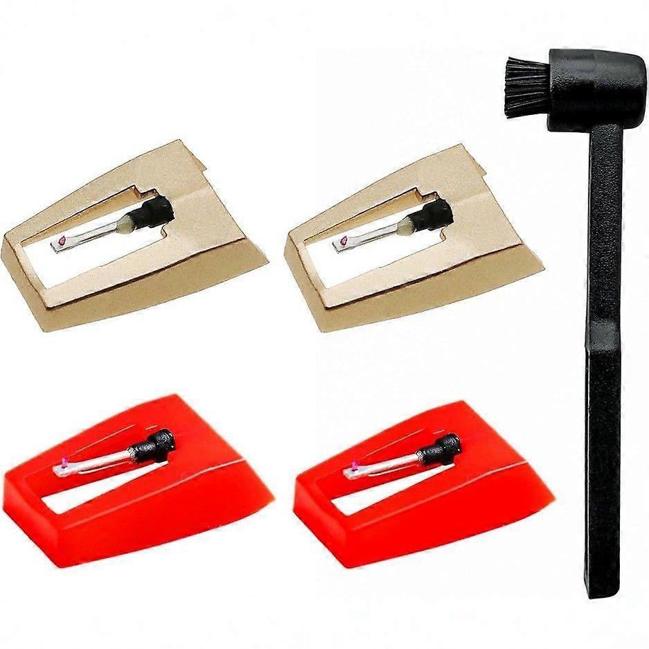 1 Set Record Player Needles with Cleaning Brush Replacement Mini Turntable Phonograph Vinyl Player Stylus Needles for Turntable