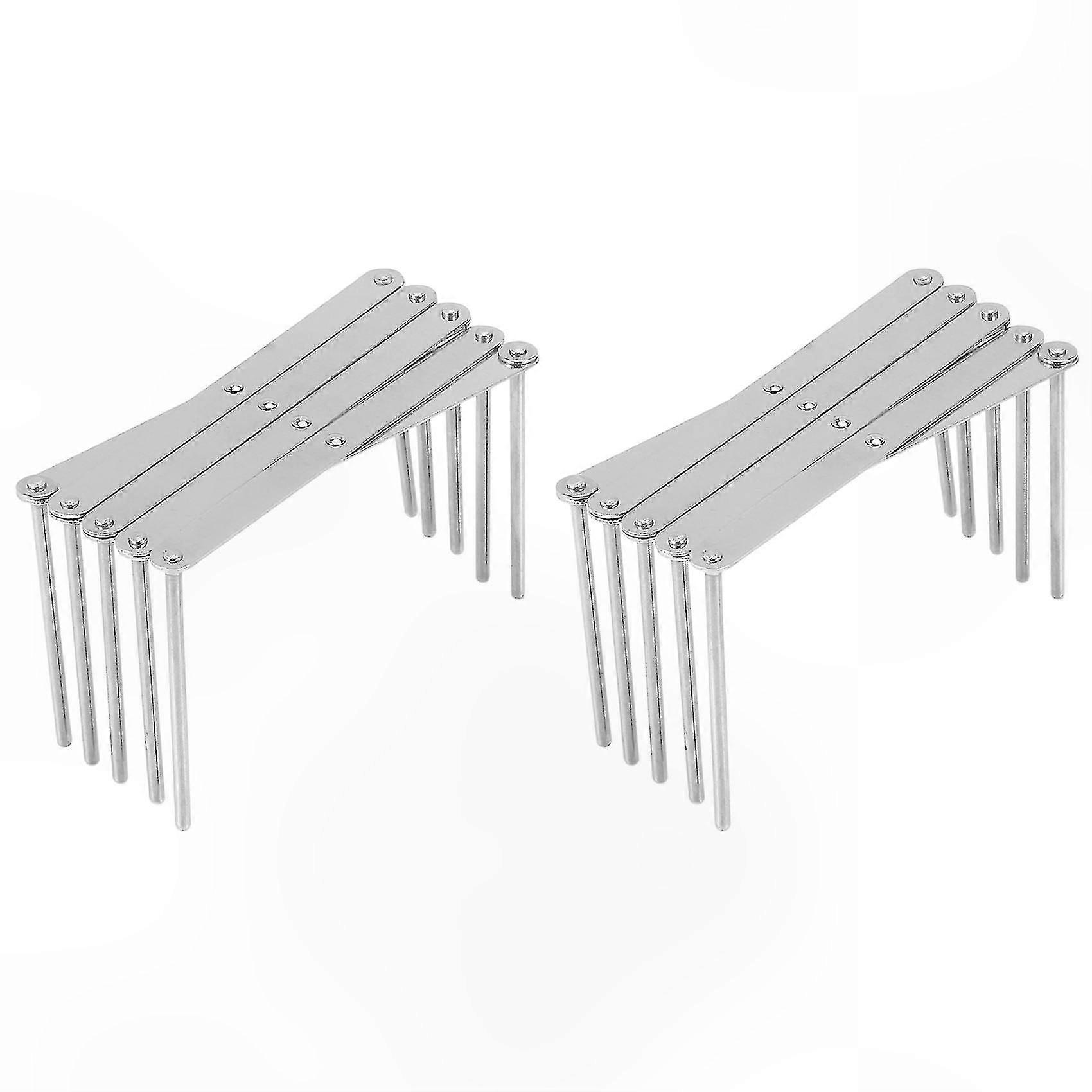 2-Pack Adjustable Pot Lid Holders, Foldable Stainless Steel Sink Rack for Plates and Bowls