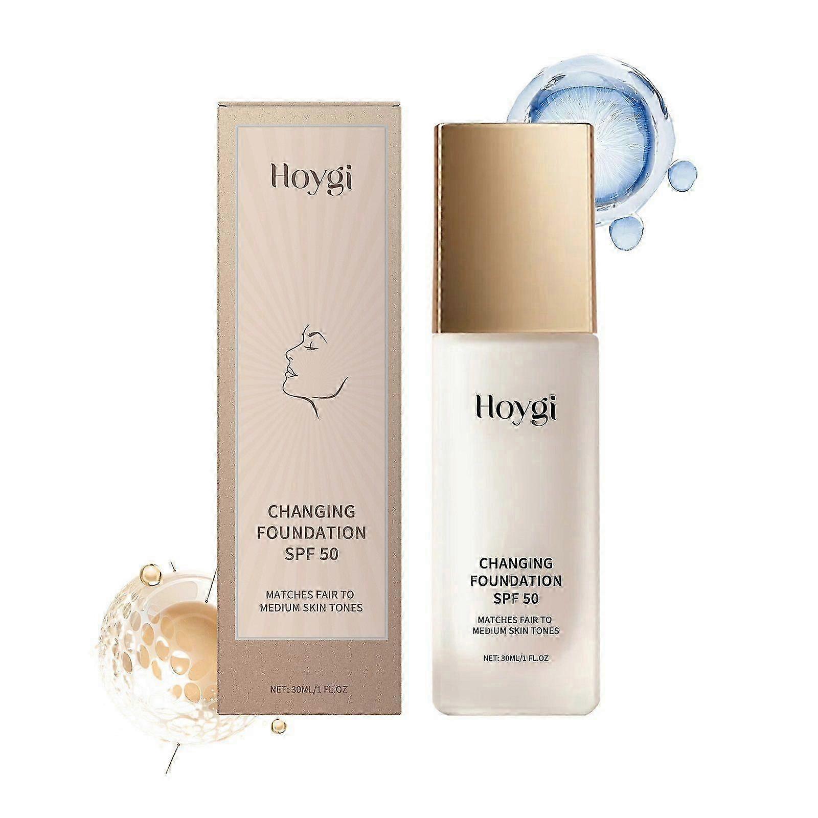 Colour Changing Foundation, Long Lasting Waterproof Moisturising Face Foundation, Tinted Moisturiser, Liquid Foundation Makeup, Full Coverage Foundati