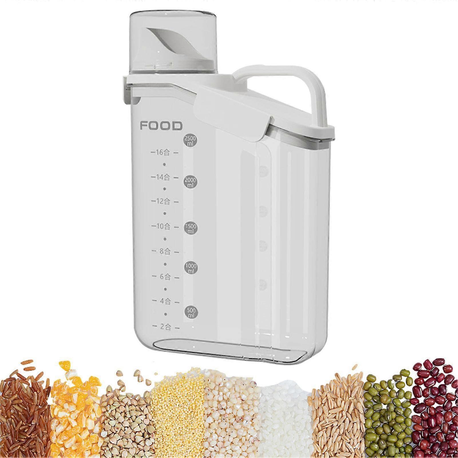 Grain Storage Containers Large Capacity Cereal Storage Boxes With Spout Dispenser Airtight Food Storage Whitedd