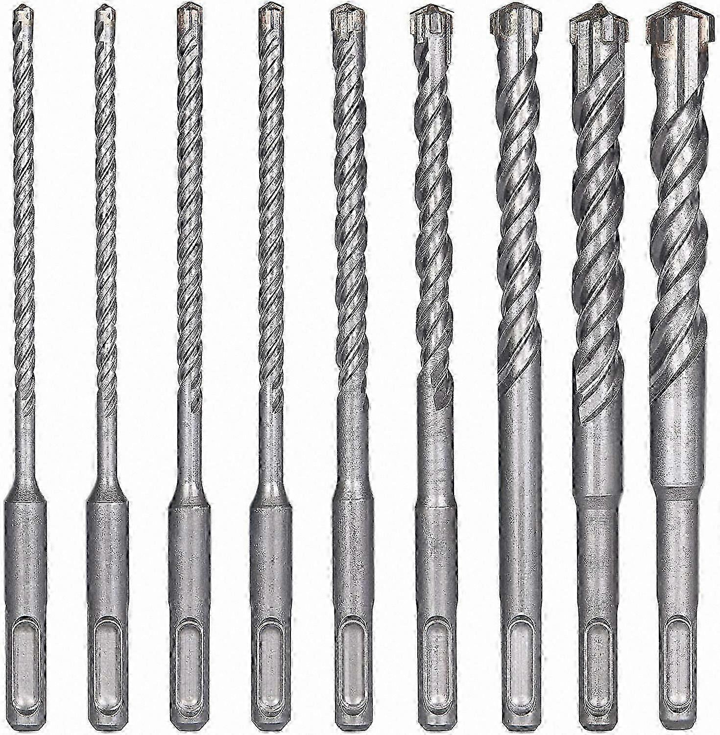 SDS-Plus Hammer Drill Bits Set, 9 Pieces Concrete Drill Bits for Tile, Brick, Masonry (5mm-16x160mm)