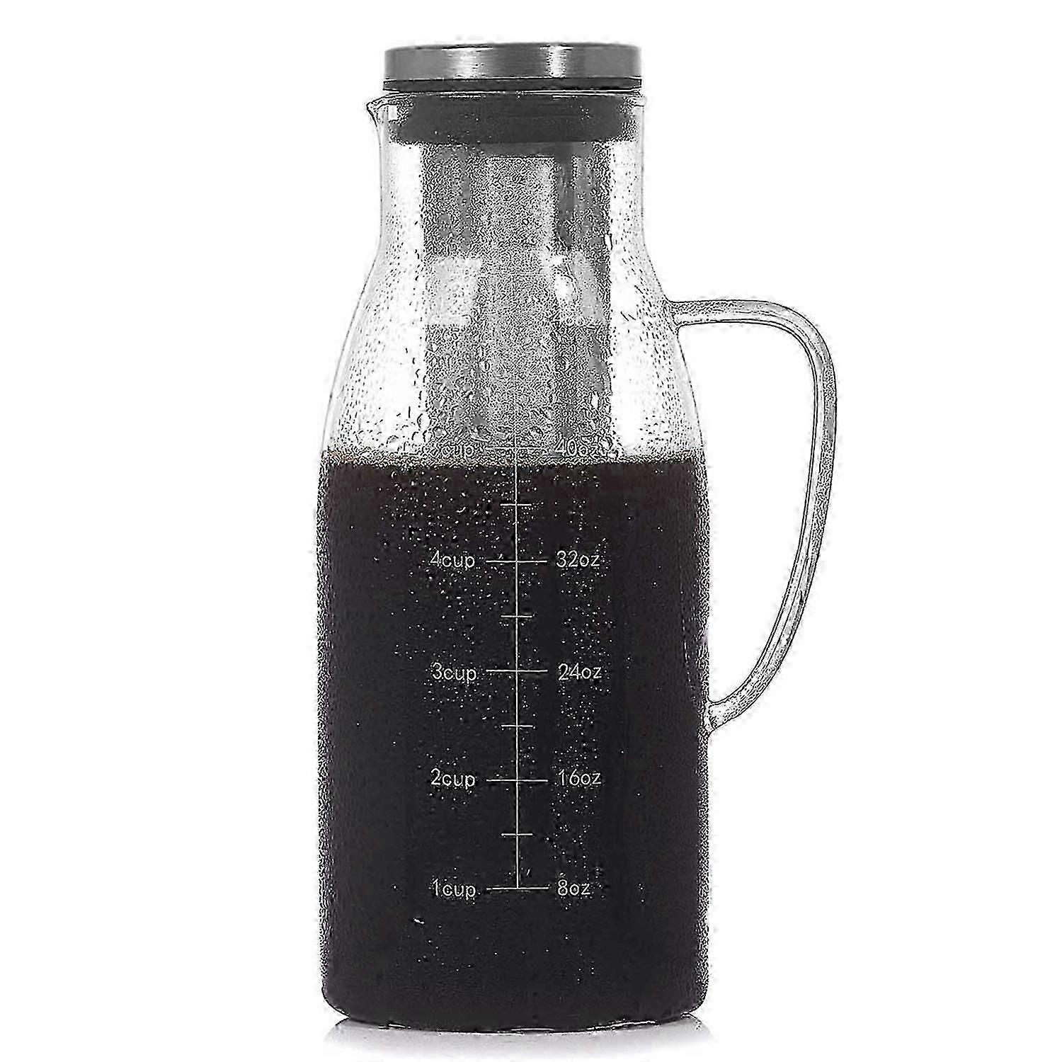 Cold Brew Coffee Maker,Iced Tea Pitcher Infuser with Lid&Scale, Use Filter Coffee Pot ,51Oz/1.5L