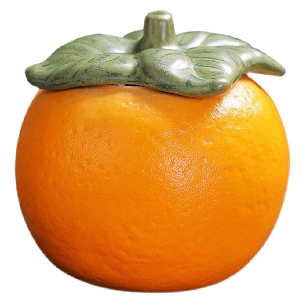 Tea Container Ceramic Storage Canister Orange Shaped Jar 1 Piece