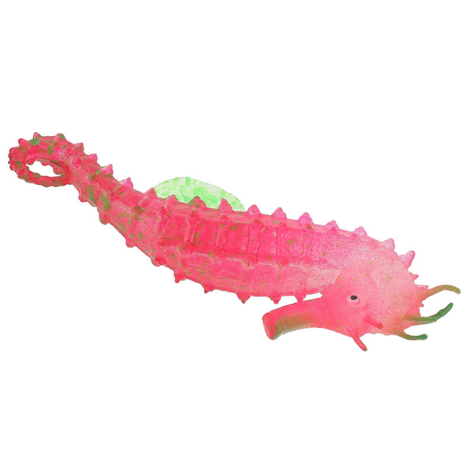 Artificial Seahorse Glowing Effect for Fish Tank Ornament Rose Red