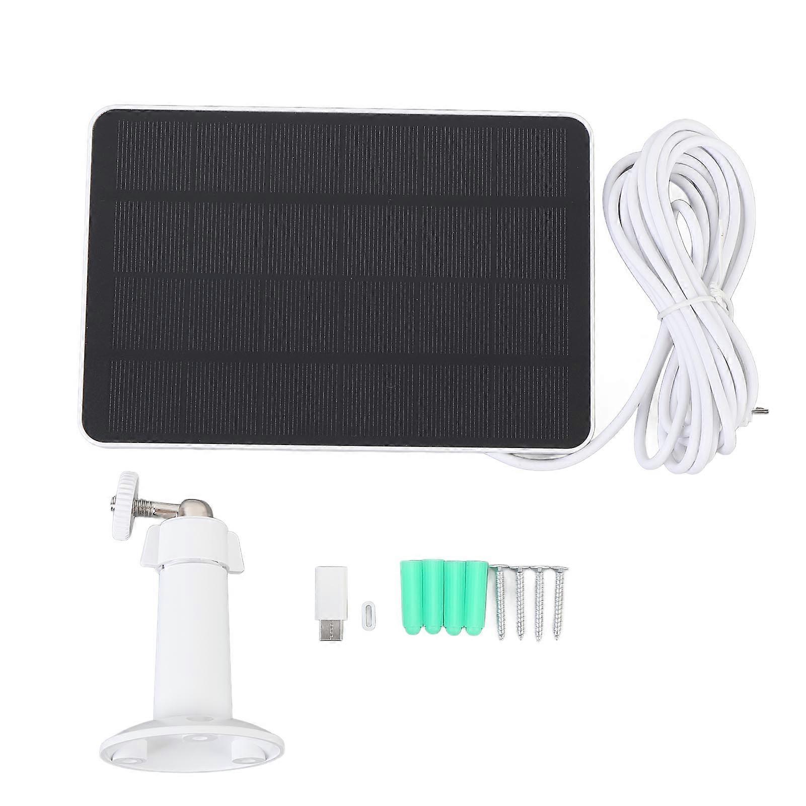 10W Solar Panel Charger with 9.8ft Cable IP66 Waterproof Micro USB Type C Wall Mount for Security Camera Bird Feeder