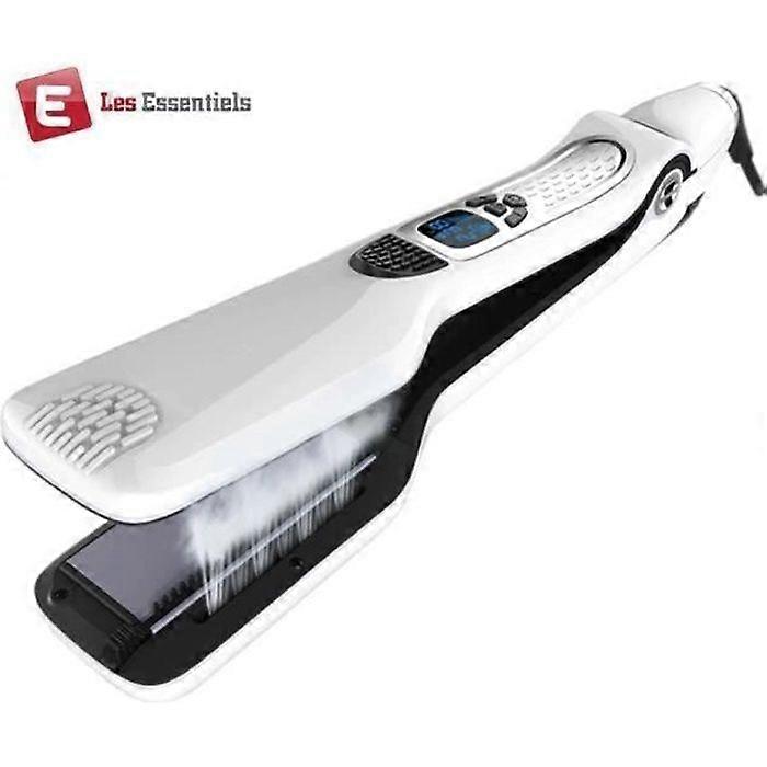 SteamLiss Pro WhiteLuxe Steam Straightener - Professional Salon Straightener - Dual Technology Plates - Long-lasting Straightening