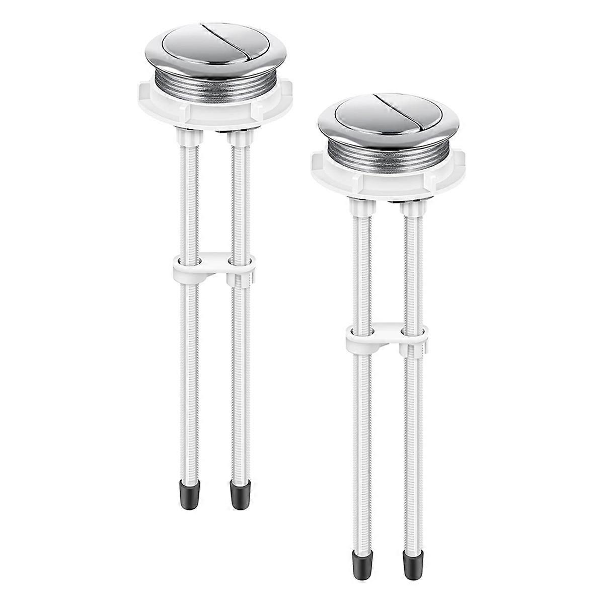 2pcs 48mm Toilet Tank Buttons, Flush Valve Dual Push Button Replacement for Glacier Bay