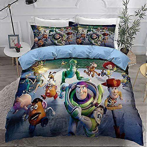 3 Pieces Super Soft Duvet Cover with Zipper Toy Story, 100 Percent Microfiber Bedding Sets Duvet Cover with 2 Pillowcases 140x200cm