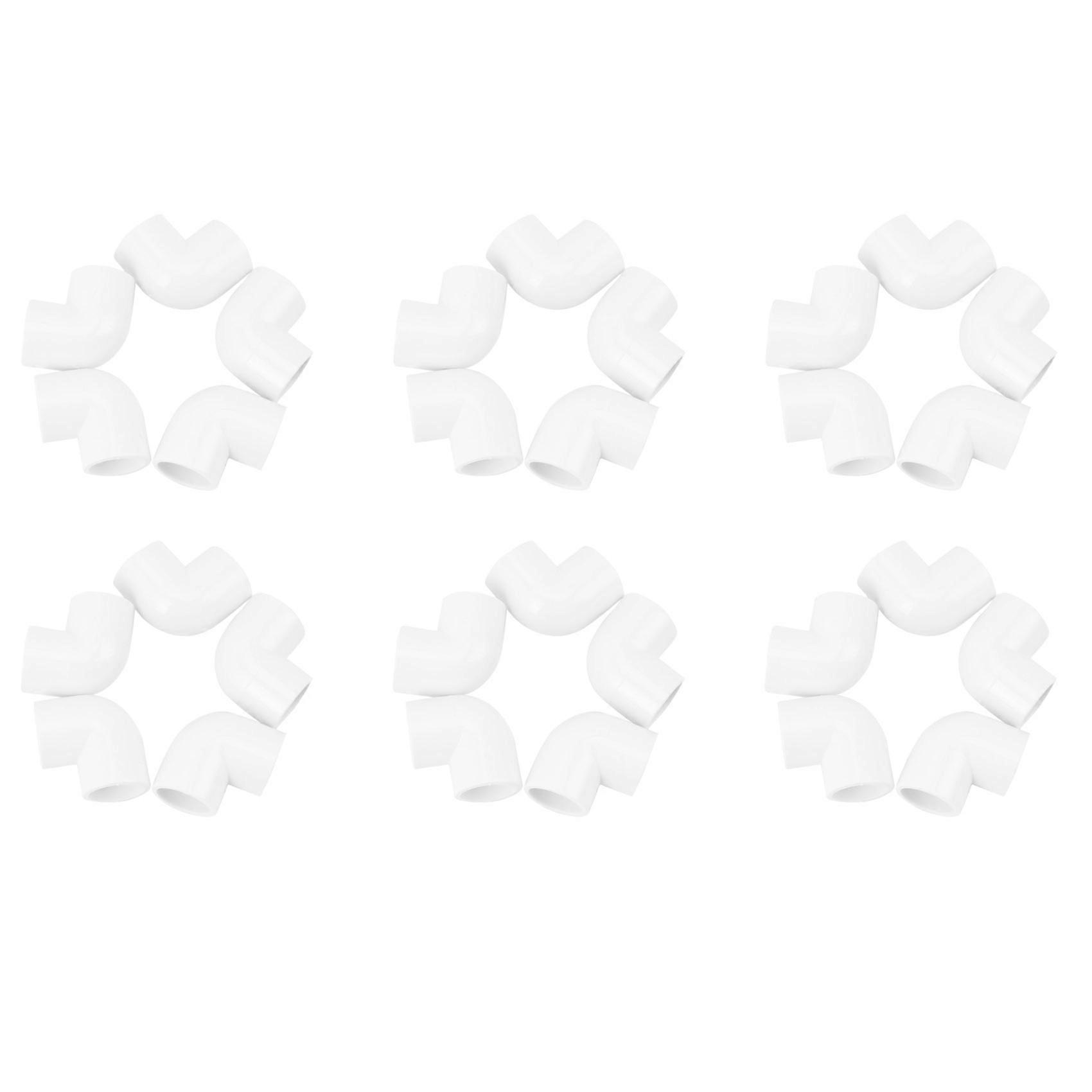30 Pieces 20mm Dia 90 Angle Degree Elbow PVC Pipe Fittings Adapter Connector White