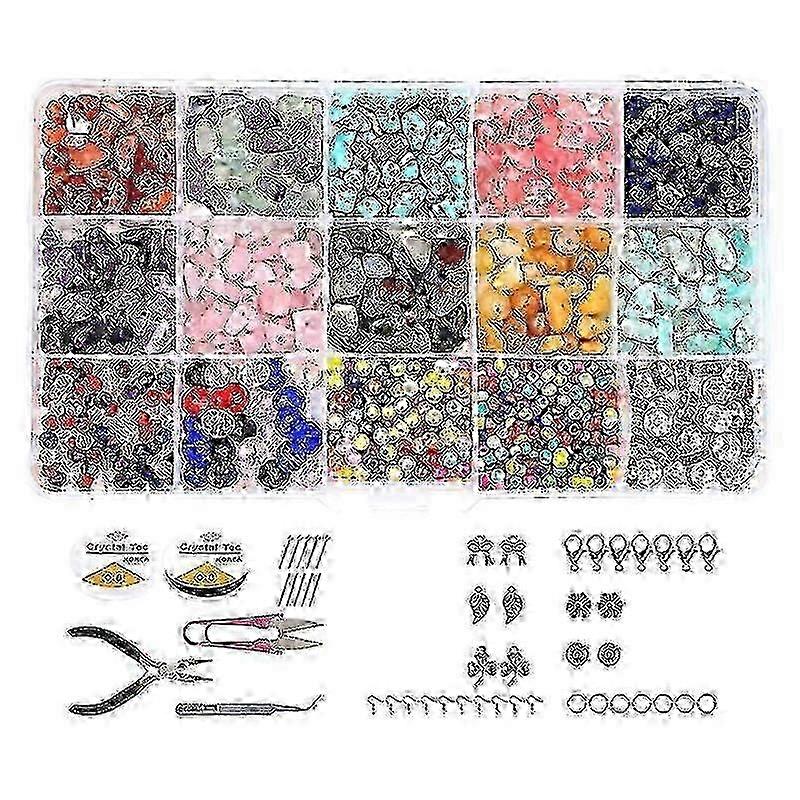 DIY Gemstone Bead Kit with Jump Rings & Lobster Clasps - Natural Irregular Stones