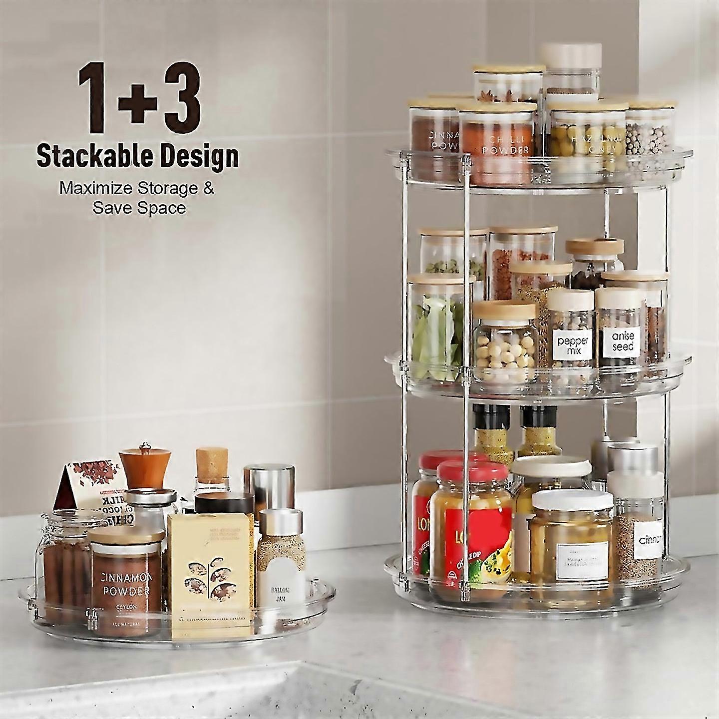 For 925inch Turntable For Cabinet Stackable Turntable Organizer
