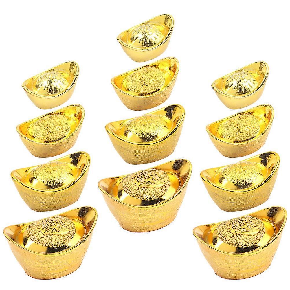 Golden Auspicious Cake Decoration for Party 20Pcs Set