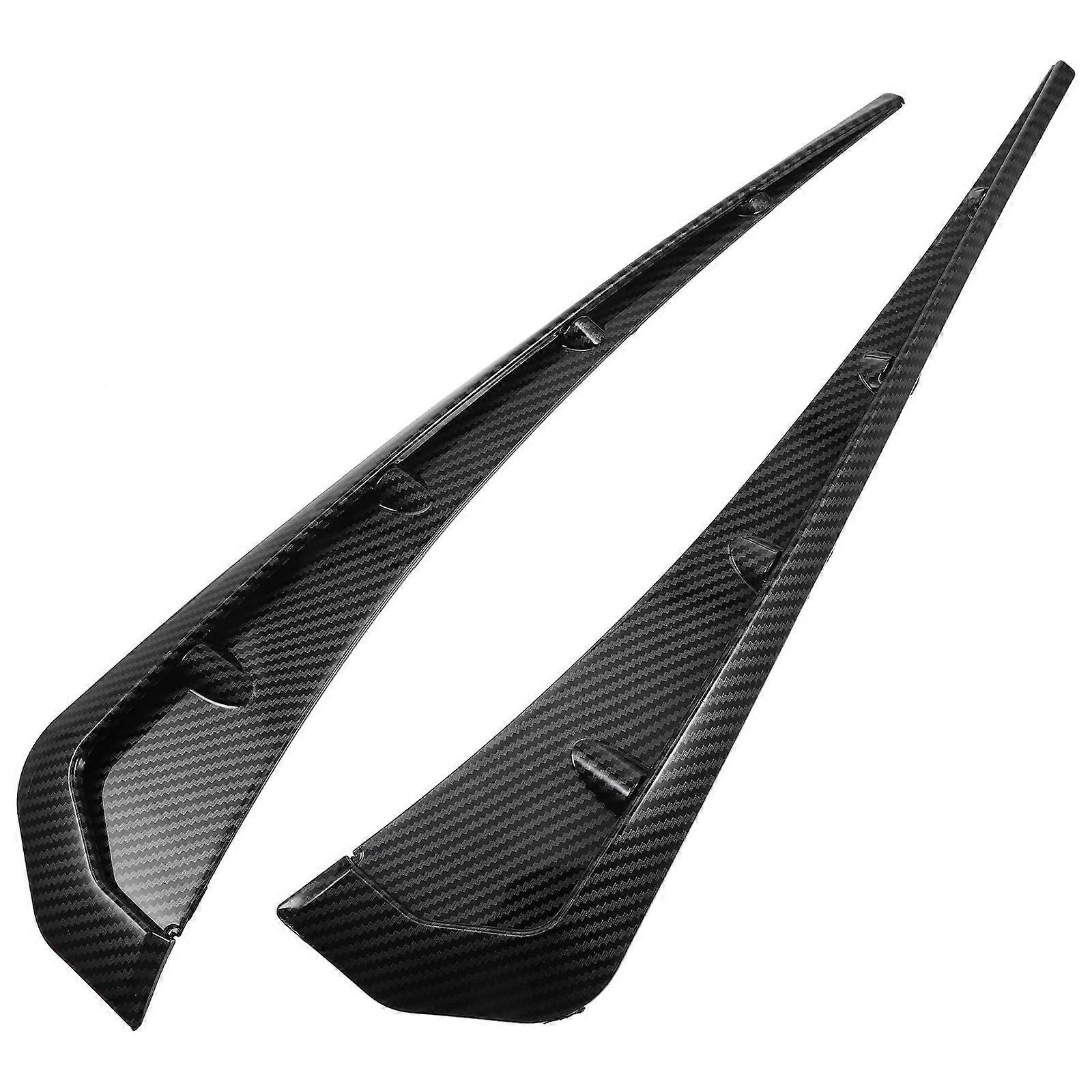 Side Vent Spoiler Car Use Easy to Paste 2Pairs Black ABS Material