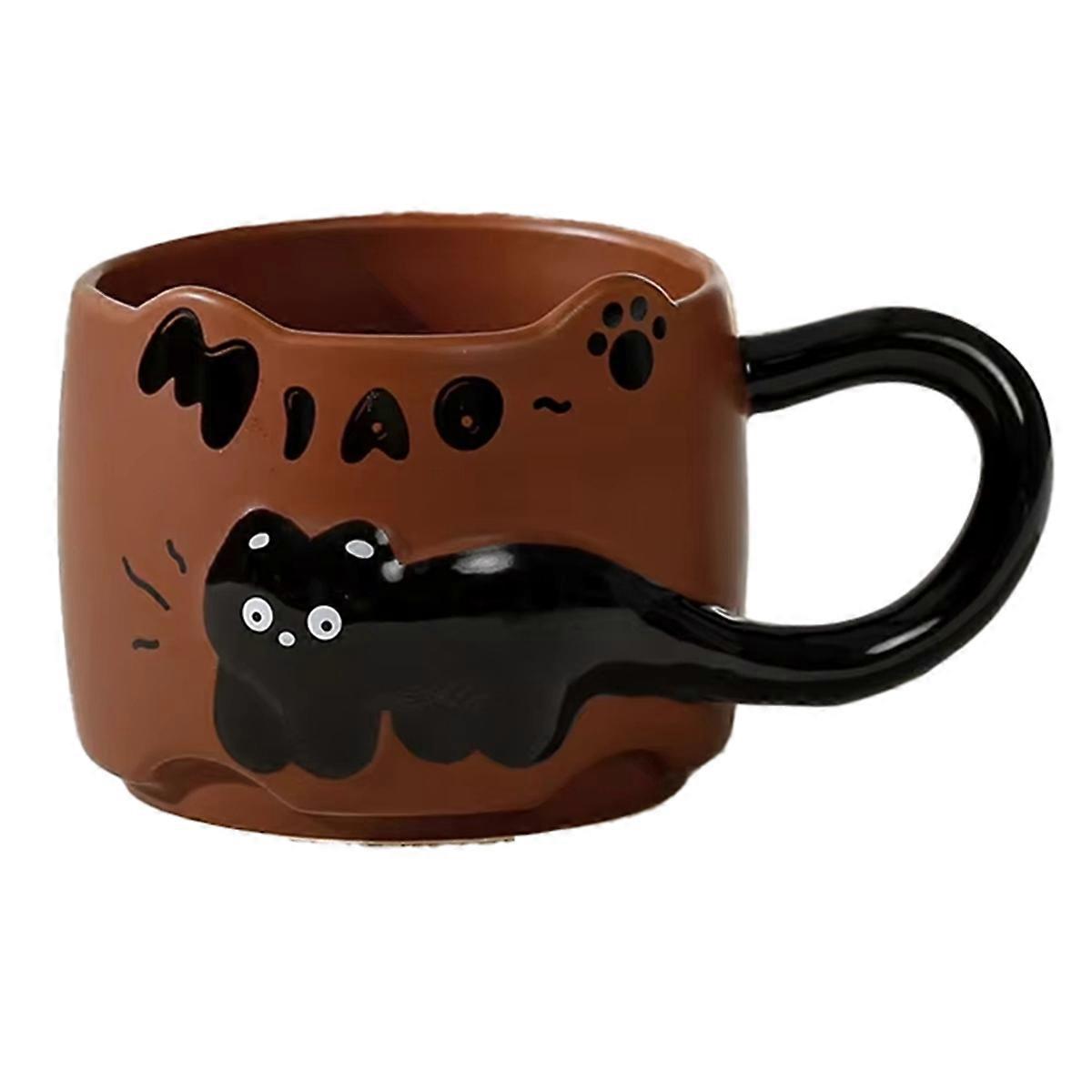 Cat Ceramic Mug 380ml-Stacked Coffee Cup C