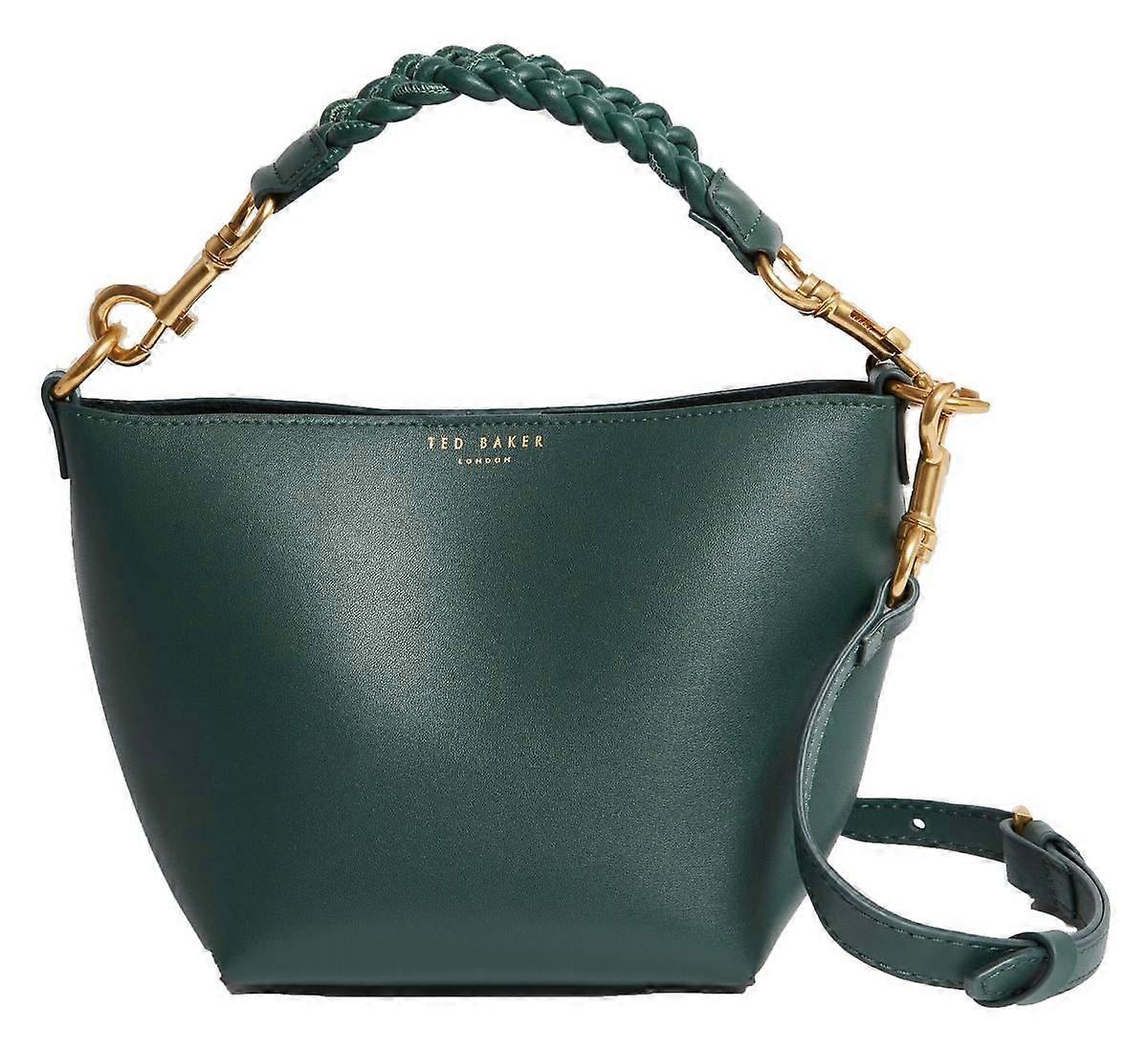 Ted Baker Wavely Plaited Handle Small Bucket Tote Bag - Green